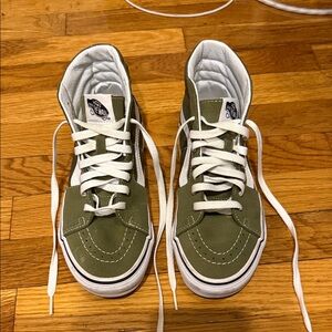 Vans Green High-Top Sneakers with White Laces